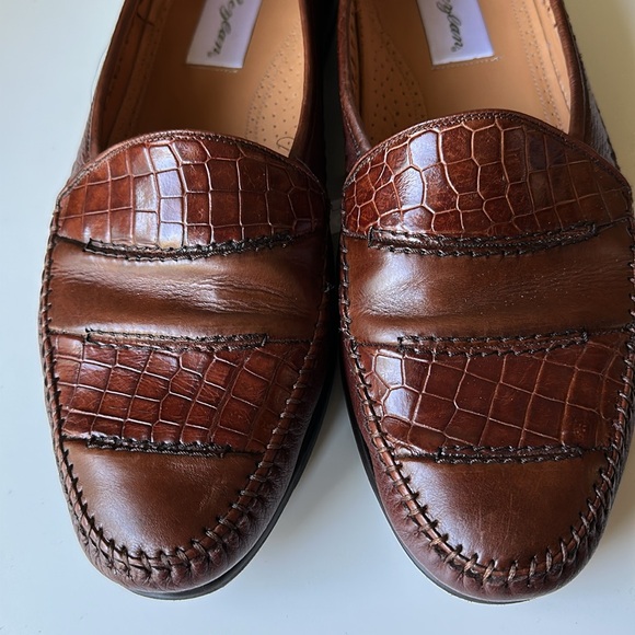 Mezlan Brown Crocodile Leather Loafers main image 5